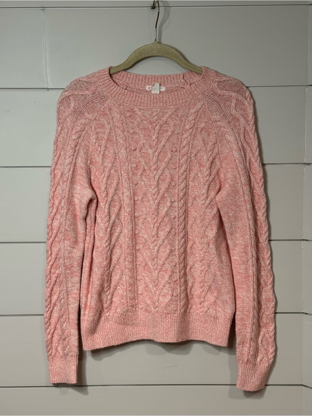J Crew Crewcuts Cable Knit Crewneck Sweater - Pink Size XL